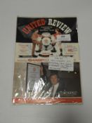 Man Utd vs QPR Programme with Many Autographs