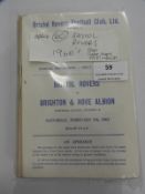 ~60 1960's Bristol Rover Single Sheet Programmes