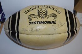 Dane O'Hara Testimonial Rugby Ball with Signatures Including Dane O'Hara