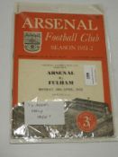 Football Combination Cup Semi-Final Arsenal vs Fulham 1952