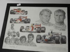 Framed Motor Racing Picture