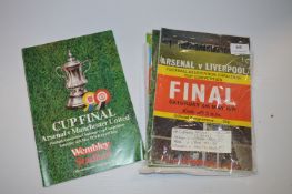 Three FA Cup Final Arsenal Programmes vs Liverpool 1971, vs West Ham 1980, vs Man City 1979