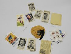 Old Football Cards and a Small Rosette from the Early 50's