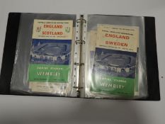 Ring Binder of England Programmes 1950's to Early 1960's
