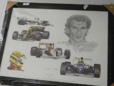 Framed Motor Racing Picture with Stuart Macintyre