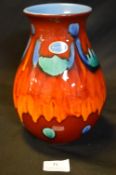 Modern Poole Pottery Vase (Red & Blue)
