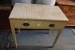 Painted Pine Kitchen Table with Two Drawers