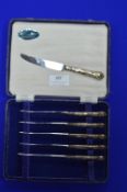 Boxed Set of Six Silver Fruit Knives
