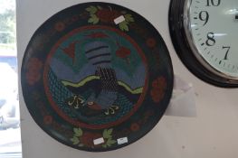 Japanese Mid 19th Century Cloisonne Dish Featuring Bird & Flowers