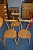 Three Ercol Kitchen Chairs