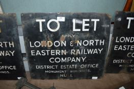 Square Enamel To Let Sign - LNER Hull