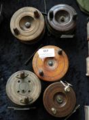 Five Wooden Victorian Trotting Reels