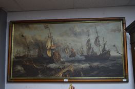 Oil on Canvas - The Battle of Trafalgar by E. Ponthion