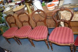 Four Mahogany Balloon Back Chairs
