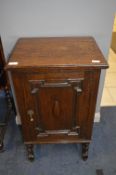 Edwardian Oak Bedside Cabinet on Barley Twist Legs