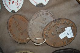 Three Railway Truck Repair Plates