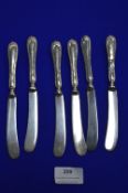 Six Silver Fruit Knives