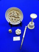 Small Collection of Carved Ivory Items