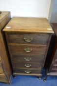 Victorian Oak Five Drawer Chest with Brass Handles, on Cabriole Feet