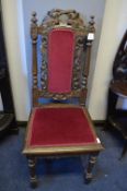 Victorian Carved Hall Chair