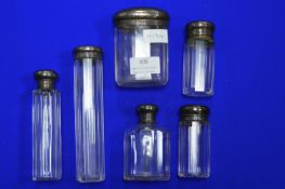 Silver Topped Glass Bottles