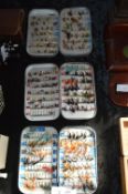 Three Aluminium Fly Cases by Wheatley and Contents of Fishing Flies