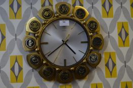 Metamec Wall Clock - Signs of the Zodiac