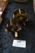 Two Miniature Brass Fly Reels
