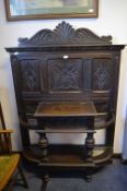 Ornately Carved Dark Oak Hall Stand