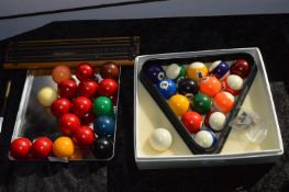 Set of Pool Ball, Snooker Ball and a Score Board
