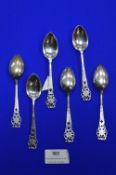 Six Silver Teaspoons
