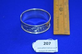 Hallmarked Silver Oval Napkin Ring Engraved 