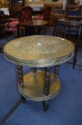 Eastern Brass Topped Two Level Circular Occasional Table