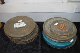 Six Old Movie Reels; Black & White Silent Cartoons, Western, etc.