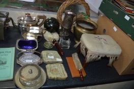Miscellaneous Collectibles Including Miners Lamp, Plated Ware, etc.