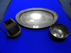 LNER Silver Plated Dish by Walker & Hall, Bowl and a Lamp