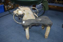 Old Wooden Handmade Child's Pull Along Horse