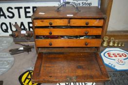 Victorian Wooden Traveling Toolbox with Tools