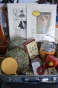 Old Suitcase and Contents of Collectibles