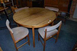1960's Circular Dining Table and Four Chairs (AF)