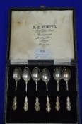 Six Silver Teaspoons