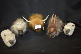Vintage Shop Display Highland Cattle and Sheep