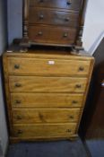 1930's Oak Five Height Chest of Drawers