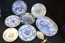 Chinese Plates, Flow Blue Meat Dishes, etc.