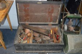 Victorian Wooden Joiners Trunk with Tools