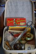 Ladies Vanity Case Containing Assorted Collectibles, Sewing Requisites, Sooty Xylophone, etc.