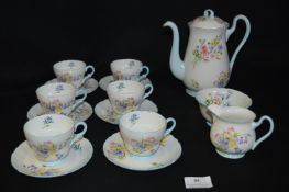 Shelley Coffee Set; Six Cups & Saucers, Coffee Pot, etc.