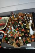 Tray Lot of Miniature Drinks Bottles