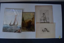 Small Watercolour - Humber Shipping by Jo M. Browning etc...