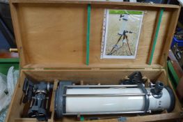 Boxed Eikow Telescope on Wooden Stand